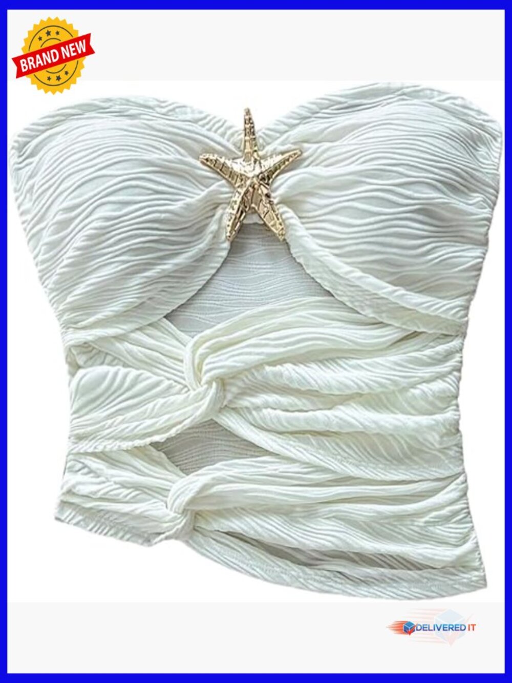 Starfish Cut Out Strapless Tube Top Cropped Bandeau